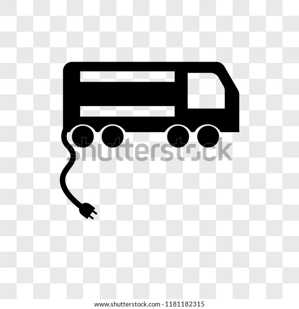 Electric car vector icon isolated on\
transparent background, Electric car logo\
concept