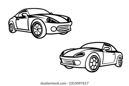 Electric car vector icons illustration. Sport car vehicles logo. Electric car outline icons.