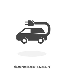 Electric car vector logo. Flat design style. Modern vector pictogram for web graphics - stock vector