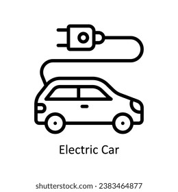 Ilustración de diseño del contorno del vector del vehículo eléctrico. Símbolo del archivo EPS 10 de fondo blanco 