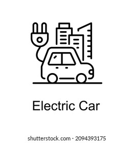 Vektorsymbol von Elektroautos für Web einzeln auf weißem Hintergrund EPS10-Datei