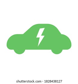 Símbolo del vector del coche eléctrico con ilustración simple de negrita