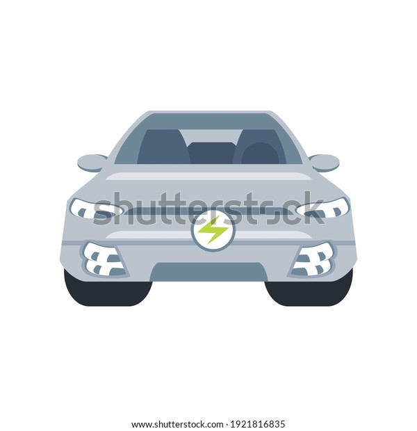 electric car vehicle future concept, front\
view vector\
illustration