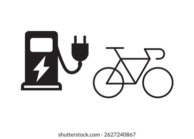 Electric car vehicle station EV vector. Electric car charge station icon. Electric car refueling icon symbol. EV car, Green hybrid vehicles charging point. Eco friendly vehicle concept