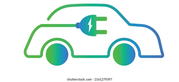 electric car. Electric vehicles charging point symbol. Eco-friendly hotbird vehicle concept.