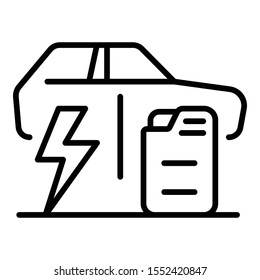 Electric car versus fuel car icon. Outline electric car versus fuel car vector icon for web design isolated on white background