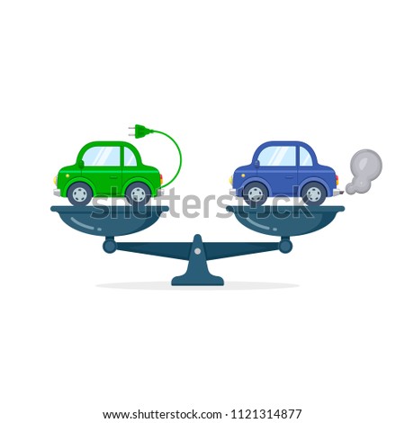Electric Car Comparison >> Electric Car Versus Gasoline Diesel Car Stok Vektor Telifsiz Electric Car Comparison >> Electric Car Versus Gasoline Diesel Car Stok Vektor Telifsiz