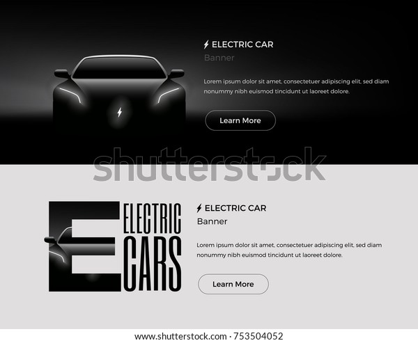 Electric\
Car Web Banners Template. Vector\
Illustration.