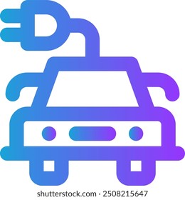 electric car web icon vector illustration of smart city symbol perfect gradient line vector background 