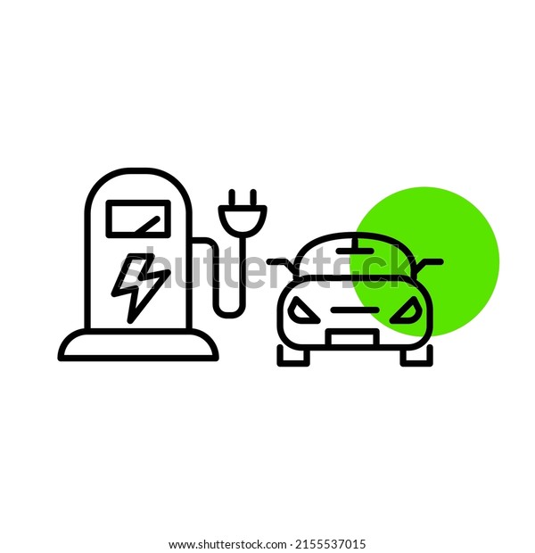 Electric cars charging station. Pixel perfect,\
editable stroke line art\
icon