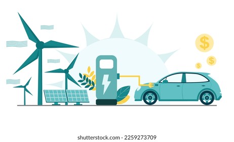 electric cars derived from the sun and wind It is a cheap fuel. making it possible to save expenses in everyday life