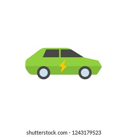 electric cars flat vector icon