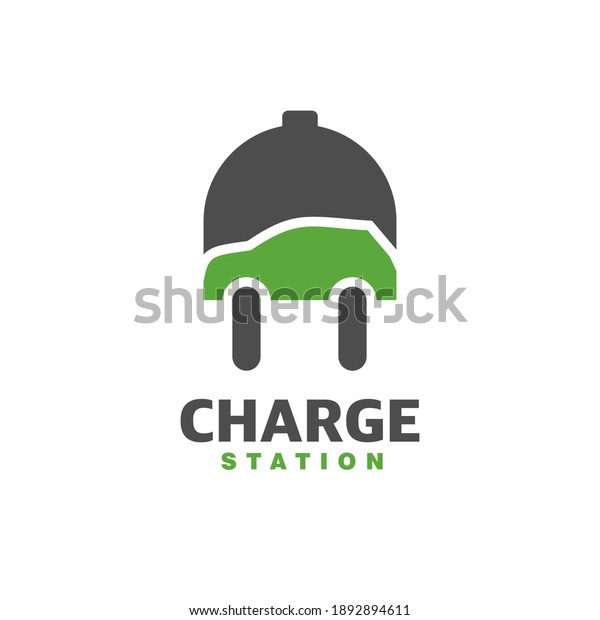 Electric Cars Logo Charge Station Logo Plug\
Electricity and Car\
Symbol