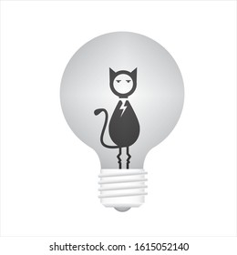 electric cat inside the lamp