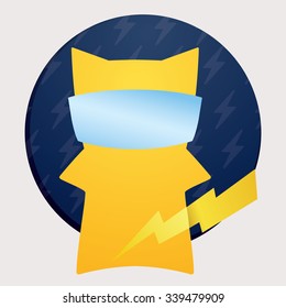 electric cat mascot bringing luck