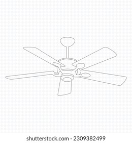  Electric ceiling fan isolated, Modern design vector.