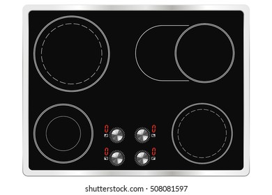 Electric ceramic cook top. Vector illustration