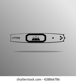 Electric Chain Saw Bar on the grey background