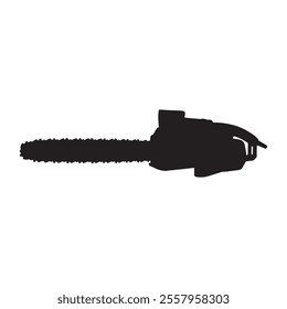 Electric Chainsaw Silhouette Vector Illustration