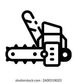 Electric chainsaw tool icon in glyph style
