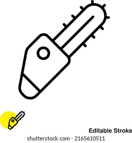 Electric Chainsaw Vector Line Icon