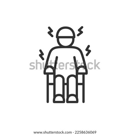 Electric chair, linear icon. Line with editable stroke
