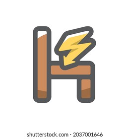 Electric chair simple Vector icon Cartoon illustration.