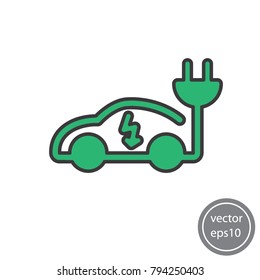 Electric charge car icon vector