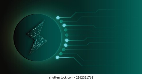 La energía de carga eléctrica pronto reemplazará a la energía del petróleo, como lo ilustra el icono del relámpago.