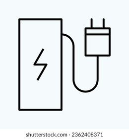 Carga eléctrica: contorno de icono EV