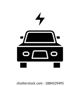 Electric chargeable car technology glyph icon