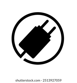 electric charger icon vector on white background