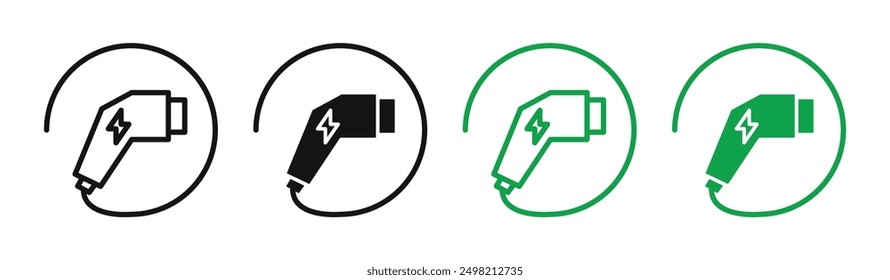 electric charger iconicon vector collection in outlined and solid style
