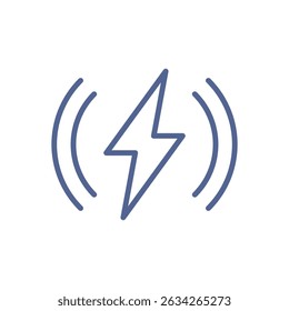 Electric charging, energy and power symbols related icon outline and linear vector.