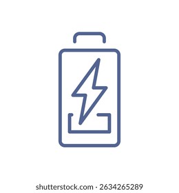 Electric charging, energy and power symbols related icon outline and linear vector.