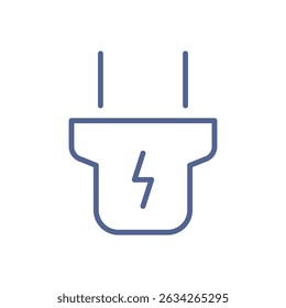 Electric charging, energy and power symbols related icon outline and linear vector.