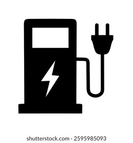 electric charging station icon vector on white background