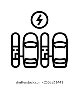 electric charging station line icon vector. electric charging station sign. isolated contour symbol black illustration