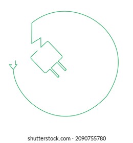 electric charging symbol or icon as environmentally friendly and renewable energy