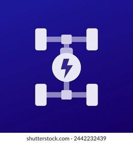 Elektrisches Fahrwerk, EV, Auto-Plattform-Vektor-Symbol