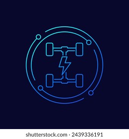 Elektrisches Chassis-Symbol, EV, Auto-Plattform-lineares Design