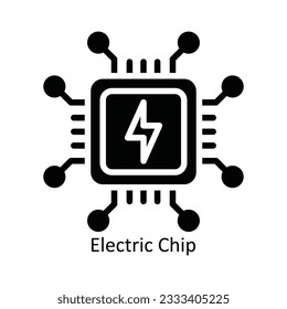 Electric Chip Vector  solid Icon Design illustration. Nature and ecology Symbol on White background EPS 10 File
