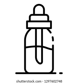 Electric cigarette liquid bottle icon. Outline electric cigarette liquid bottle vector icon for web design isolated on white background