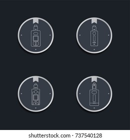 electric cigarette mod badge label stamp - vaporizer vector art