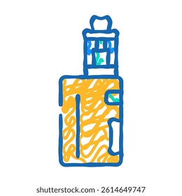 electric cigarette nicotine doodle icon sketch vector. electric cigarette nicotine sign. isolated symbol illustration