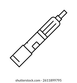electric cigarette nicotine line icon vector. electric cigarette nicotine sign. isolated contour symbol black illustration