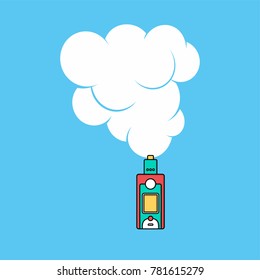 electric cigarette personal vaporizer cloud maker vector art