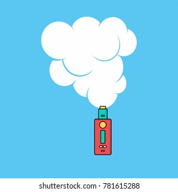 electric cigarette personal vaporizer cloud maker vector art