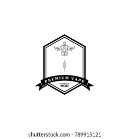 electric cigarette personal vaporizer e-cigarette retro label badge vector
