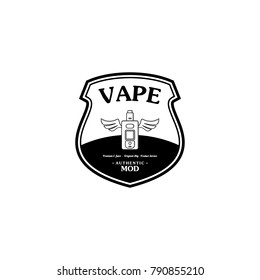 electric cigarette personal vaporizer e-cigarette retro label badge vector